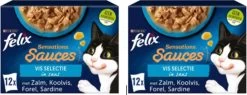 2x Felix – Sensations Vis Selectie In Saus – Kattenvoer – 12x85g