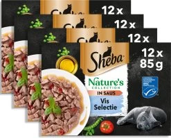 Sheba Nature’s Collection Vis Selectie In Saus Kattenvoer Maaltijdzakjes 48 X 85 G