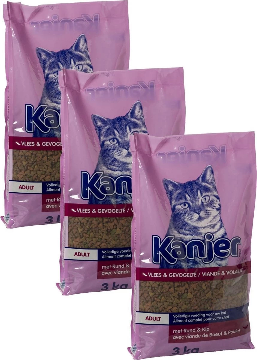 Kanjer Kat 4 Mix – Kattenvoer – 3 X 3 Kg